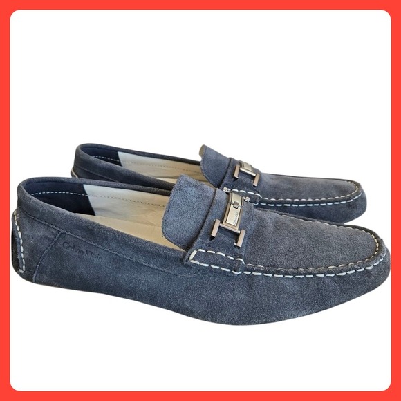 Calvin Klein Blue Suede Men's Magnus Slip-On Loafer U.S.10 E.U.‎ 43 - Picture 1 of 7